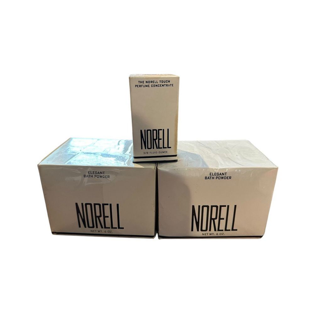 Norell Perfume Concentrate 3/8 oz & Elegant Bath Powder 6 oz Set Vintage